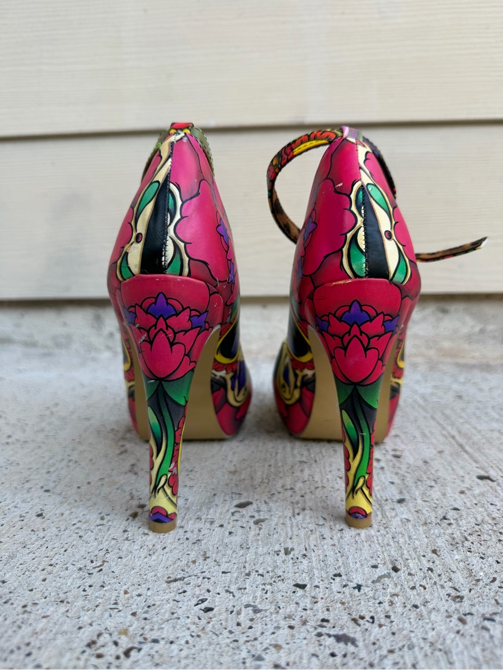 Iron Fist Sugar Skull Sweet Tooth Platform Heels Women 10 Goth Y2K - Picture 3 of 10